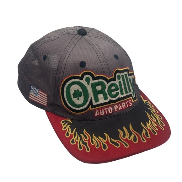 O'Reilly Auto Parts Other - O'Reilly Auto Parts Racing Baseball Cap Adjustable Embroidered Flames American